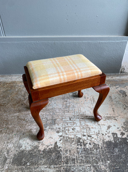 Vintage Oak Footstool with NZ Wool Cover
