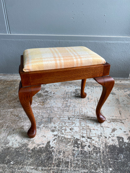 Vintage Oak Footstool with NZ Wool Cover