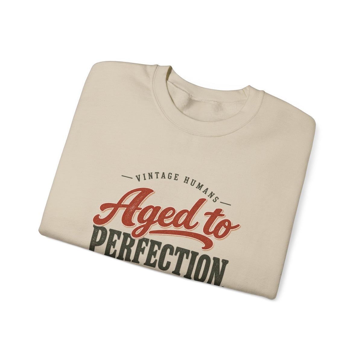Aged To Perfection Crewneck Sweatshirt in Sand, folded view