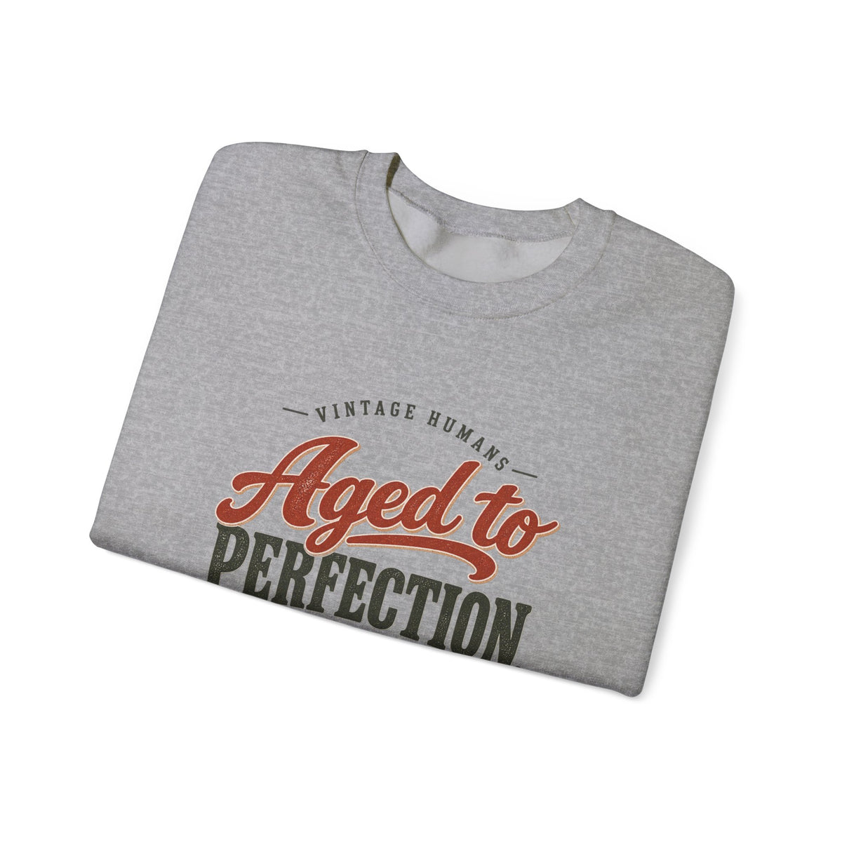 Aged To Perfection Crewneck Sweatshirt in Sport Grey, folded view