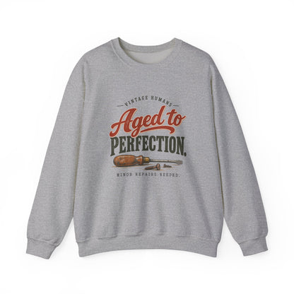 Aged To Perfection Crewneck Sweatshirt in Sport Grey, front view