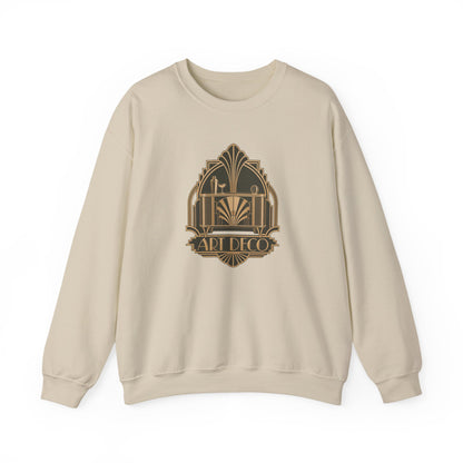 Art Deco Club Crewneck Sweatshirt in Sand, front view