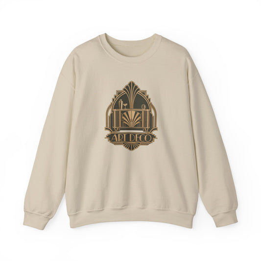 Art Deco Club Crewneck Sweatshirt in Sand, front view
