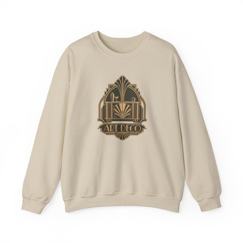 Art Deco Club Crewneck Sweatshirt in Sand, front view