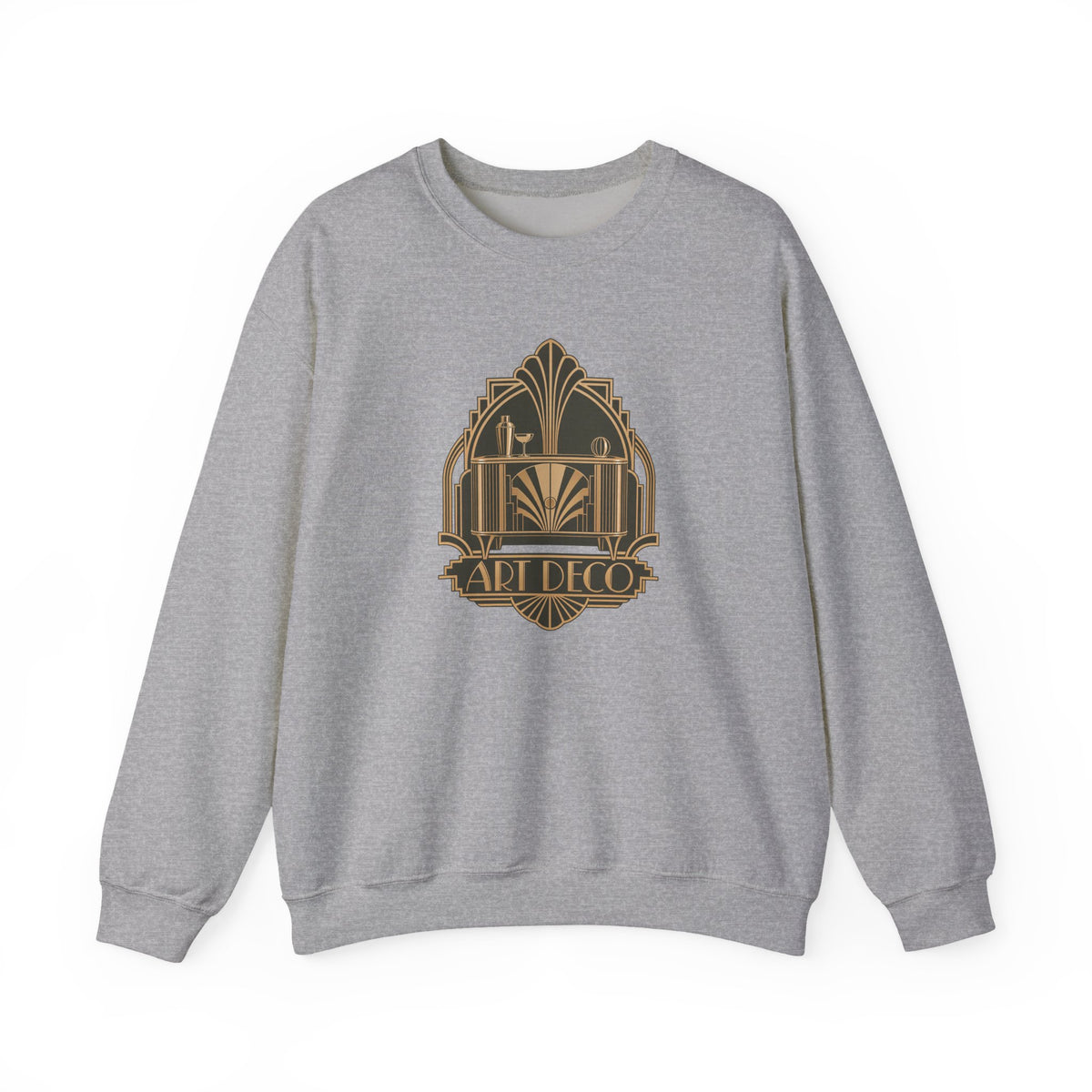 Art Deco Club Crewneck Sweatshirt in Sport Grey, front view