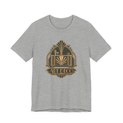 Art Deco Club vintage furniture lover tee in Athletic Heather, front view