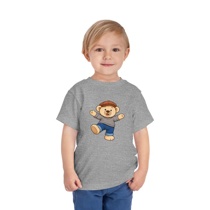 Big Hug Pickles toddler tee in Athletic Heather, worn by a toddler