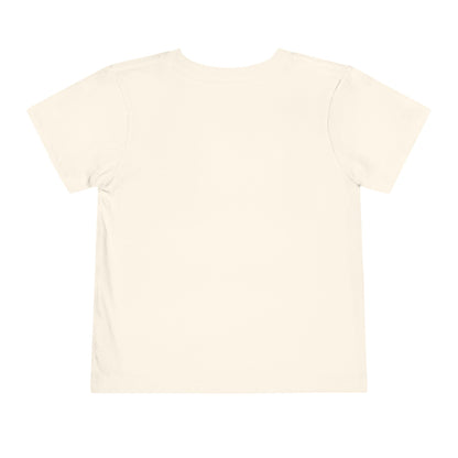 Blue Bird Pickles toddler tee in Natural, back view
