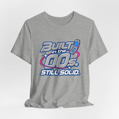 Built in the 00s. Still Solid Tee in Athletic Heather, styled photo