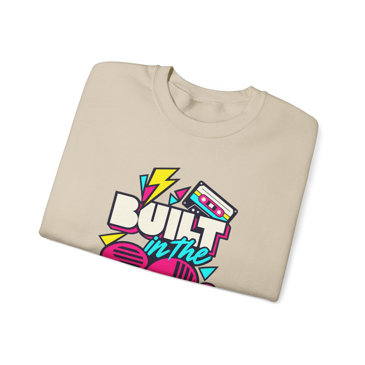 Built in the 80s. Still Solid Crewneck Sweatshirt in Sand, folded