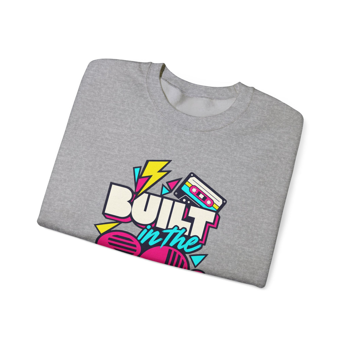 Built in the 80s. Still Solid Crewneck Sweatshirt in Sport Grey, folded
