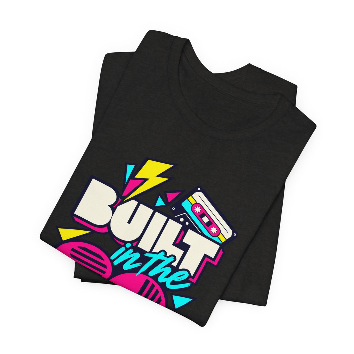 Built in the 80s. Still Solid Tee in Black Heather, folded
