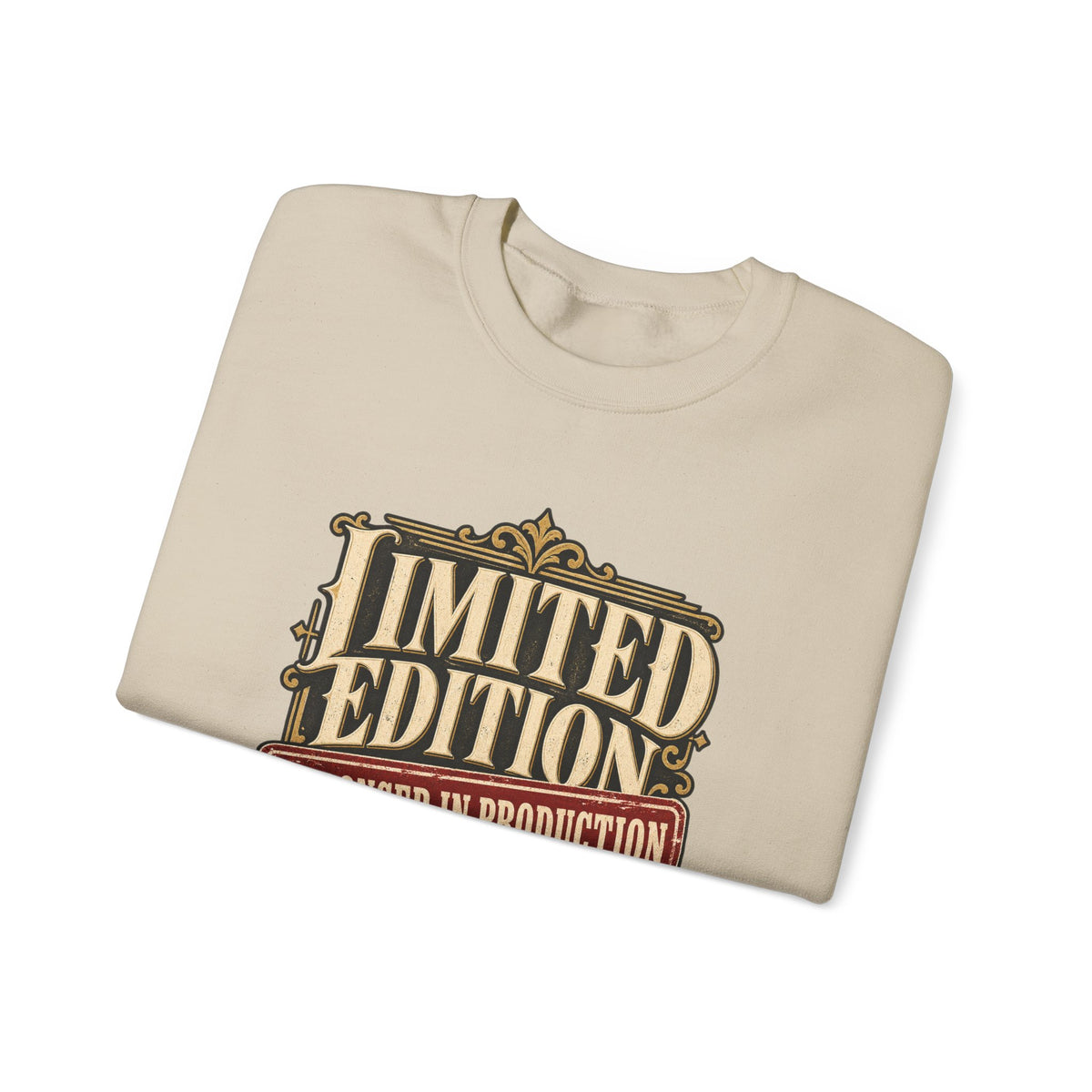 Limited Edition Crewneck Sweatshirt in Sand, folded view