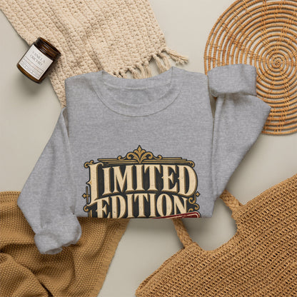Limited Edition Crewneck Sweatshirt in Sport Grey, styled flat lay