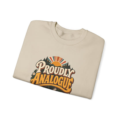 Proudly Analogue Crewneck Sweatshirt in Sand, folded view