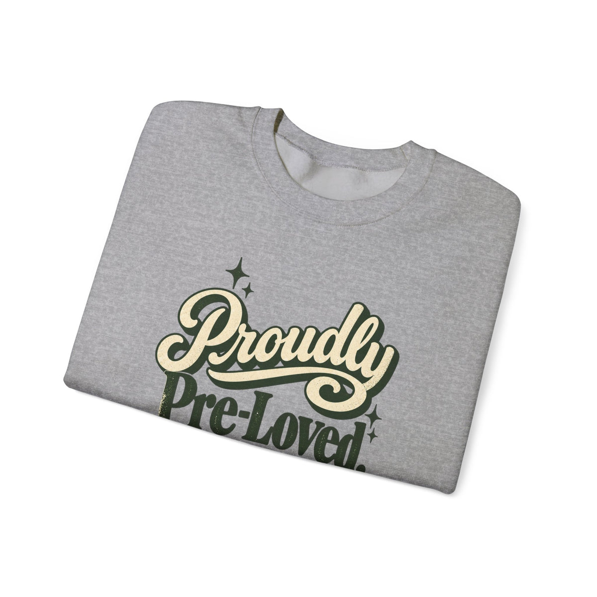 Proudly Pre-Loved Crewneck Sweatshirt in Sport Grey, folded view