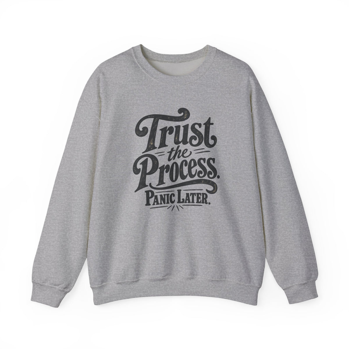 Trust The Process Crewneck Sweatshirt in Sport Grey, front view