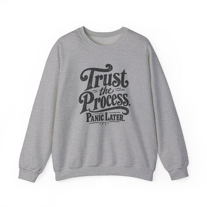 Trust The Process Crewneck Sweatshirt in Sport Grey, front view