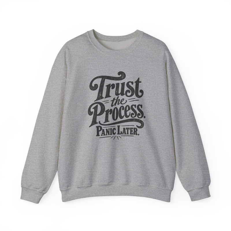 Trust The Process Crewneck Sweatshirt in Sport Grey, front view
