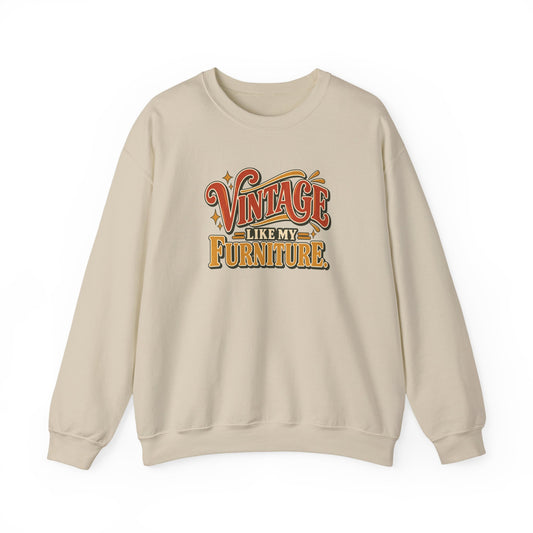 Vintage Like My Furniture Crewneck Sweatshirt in Sand, front view